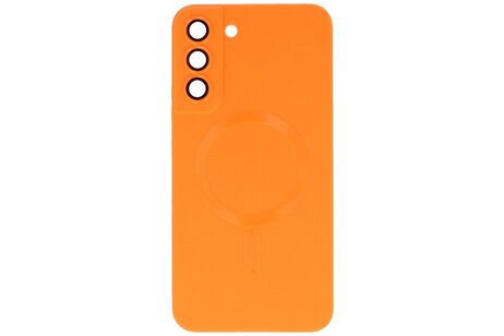 Hoesje Geschikt voor de Samsung Galaxy S22 Plus - Hoesje Geschikt voor MagSafe - Backcover met Camera Beschermer - Oranje