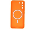 BAOHU Hoesje Geschikt voor de Samsung Galaxy S22 Plus - Hoesje Geschikt voor MagSafe - Backcover met Camera Beschermer - Oranje