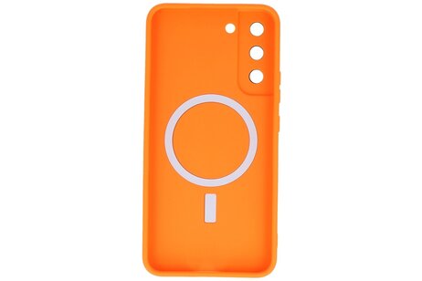 Hoesje Geschikt voor de Samsung Galaxy S22 Plus - Hoesje Geschikt voor MagSafe - Backcover met Camera Beschermer - Oranje