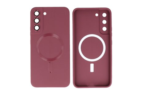 BAOHU Hoesje Geschikt voor de Samsung Galaxy S22 Plus - Hoesje Geschikt voor MagSafe - Backcover met Camera Beschermer - Bruin
