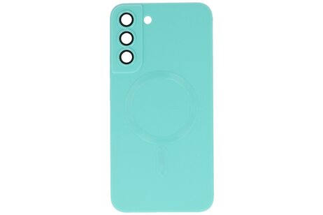 BAOHU Hoesje Geschikt voor de Samsung Galaxy S22 Plus - Hoesje Geschikt voor MagSafe - Backcover met Camera Beschermer - Turquoise