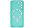 Hoesje Geschikt voor de Samsung Galaxy S22 Plus - Hoesje Geschikt voor MagSafe - Backcover met Camera Beschermer - Turquoise