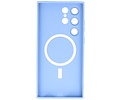 BAOHU Hoesje Geschikt voor de Samsung Galaxy S22 Ultra - Hoesje Geschikt voor MagSafe - Backcover met Camera Beschermer - Blauw