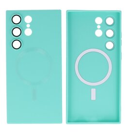 BAOHU Backcover Magsafe met Camera Beschermer Samsung Galaxy S22 Ultra Turquoise