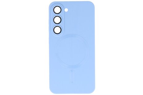 Hoesje Geschikt voor de Samsung Galaxy S23 - Hoesje Geschikt voor MagSafe - Backcover met Camera Beschermer - Blauw