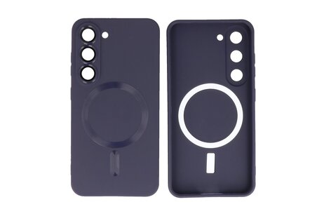 Hoesje Geschikt voor de Samsung Galaxy S23 - Hoesje Geschikt voor MagSafe - Backcover met Camera Beschermer - Nacht Paars