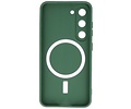 Hoesje Geschikt voor de Samsung Galaxy S23 - Hoesje Geschikt voor MagSafe - Backcover met Camera Beschermer - Donker Groen