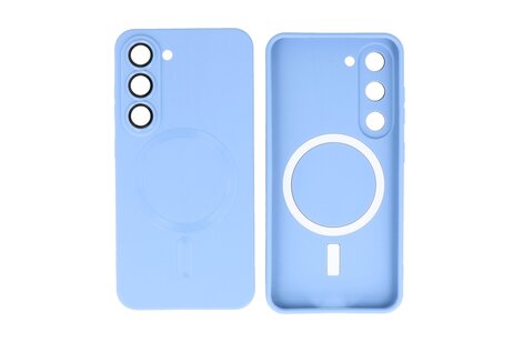 BAOHU Hoesje Geschikt voor de Samsung Galaxy S23 Plus - Hoesje Geschikt voor MagSafe - Backcover met Camera Beschermer - Blauw