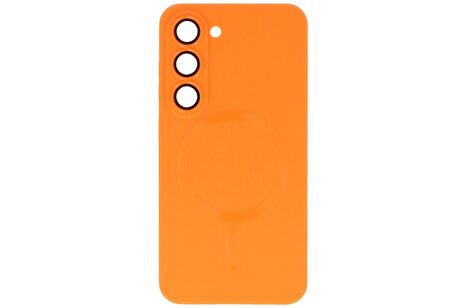 Hoesje Geschikt voor de Samsung Galaxy S23 Plus - Hoesje Geschikt voor MagSafe - Backcover met Camera Beschermer - Oranje