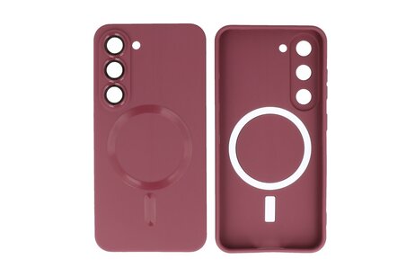 BAOHU Hoesje Geschikt voor de Samsung Galaxy S23 Plus - Hoesje Geschikt voor MagSafe - Backcover met Camera Beschermer - Bruin
