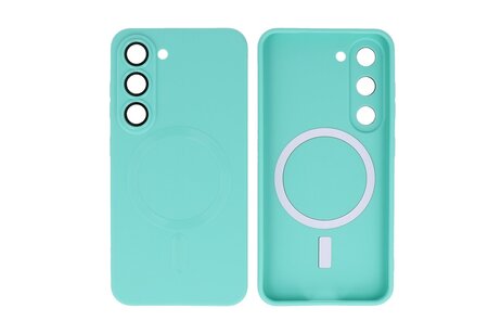 BAOHU Hoesje Geschikt voor de Samsung Galaxy S23 Plus - Hoesje Geschikt voor MagSafe - Backcover met Camera Beschermer - Turquoise