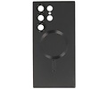 BAOHU Hoesje Geschikt voor de Samsung Galaxy S23 Ultra - Hoesje Geschikt voor MagSafe - Backcover met Camera Beschermer - Zwart