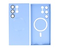 BAOHU Hoesje Geschikt voor de Samsung Galaxy S23 Ultra - Hoesje Geschikt voor MagSafe - Backcover met Camera Beschermer - Blauw