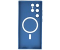 BAOHU Hoesje Geschikt voor de Samsung Galaxy S23 Ultra - Hoesje Geschikt voor MagSafe - Backcover met Camera Beschermer - Navy