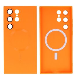 BAOHU Backcover Magsafe met Camera Beschermer Samsung Galaxy S23 Ultra Oranje