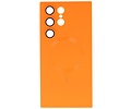BAOHU Hoesje Geschikt voor de Samsung Galaxy S23 Ultra - Hoesje Geschikt voor MagSafe - Backcover met Camera Beschermer - Oranje