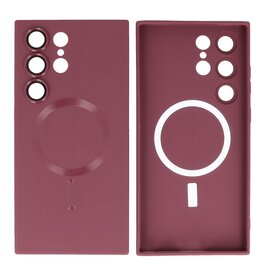 BAOHU Backcover Magsafe met Camera Beschermer Samsung Galaxy S23 Ultra Bruin