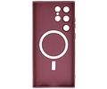 BAOHU Hoesje Geschikt voor de Samsung Galaxy S23 Ultra - Hoesje Geschikt voor MagSafe - Backcover met Camera Beschermer - Bruin
