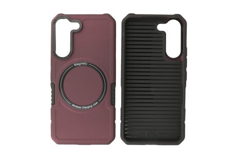 Hoesje Geschikt voor de Samsung Galaxy S21 - Schokbestendige Telefoonhoesje Geschikt voor MagSafe - Bordeaux Rood