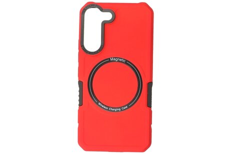Hoesje Geschikt voor de Samsung Galaxy S21 FE - Schokbestendige Telefoonhoesje Geschikt voor MagSafe - Rood