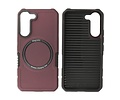 Hoesje Geschikt voor de Samsung Galaxy S21 FE - Schokbestendige Telefoonhoesje Geschikt voor MagSafe - Bordeaux Rood