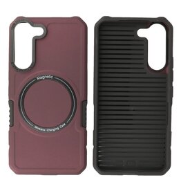 BAOHU Schokbestendige Telefoonhoesje met MagSafe Samsung Galaxy S21 FE - Bordeaux Rood