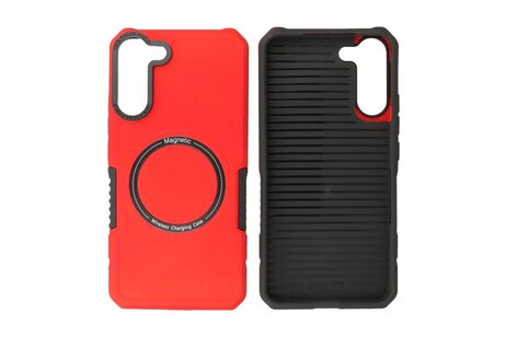 BAOHU Hoesje Geschikt voor de Samsung Galaxy S21 Plus - Schokbestendige Telefoonhoesje Geschikt voor MagSafe - Rood