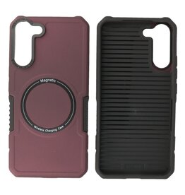 BAOHU Schokbestendige Telefoonhoesje met MagSafe Samsung Galaxy S21 Plus - Bordeaux Rood