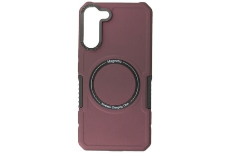 Hoesje Geschikt voor de Samsung Galaxy S21 Plus - Schokbestendige Telefoonhoesje Geschikt voor MagSafe - Bordeaux Rood