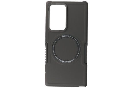 Hoesje Geschikt voor de Samsung Galaxy S21 Ultra - Schokbestendige Telefoonhoesje Geschikt voor MagSafe - Zwart