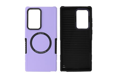 Hoesje Geschikt voor de Samsung Galaxy S21 Ultra - Schokbestendige Telefoonhoesje Geschikt voor MagSafe - Purple