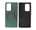 BAOHU Hoesje Geschikt voor de Samsung Galaxy S21 Ultra - Schokbestendige Telefoonhoesje Geschikt voor MagSafe - Donker Groen
