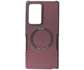 Hoesje Geschikt voor de Samsung Galaxy S21 Ultra - Schokbestendige Telefoonhoesje Geschikt voor MagSafe - Bordeaux Rood