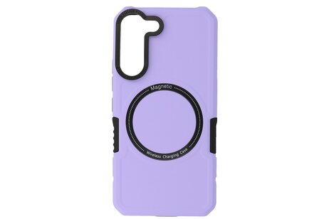 Hoesje Geschikt voor de Samsung Galaxy S22 - Schokbestendige Telefoonhoesje Geschikt voor MagSafe - Purple