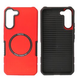 BAOHU Schokbestendige Telefoonhoesje met MagSafe Samsung Galaxy S22 Plus - Rood