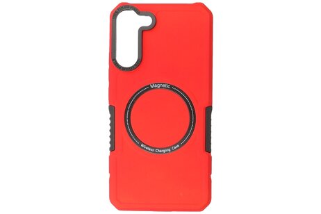 BAOHU Hoesje Geschikt voor de Samsung Galaxy S22 Plus - Schokbestendige Telefoonhoesje Geschikt voor MagSafe - Rood