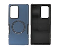 BAOHU Hoesje Geschikt voor de Samsung Galaxy S22 Ultra - Schokbestendige Telefoonhoesje Geschikt voor MagSafe - Navy