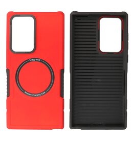 BAOHU Schokbestendige Telefoonhoesje met MagSafe Samsung Galaxy S22 Ultra - Rood