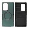BAOHU Schokbestendige Telefoonhoesje met MagSafe Samsung Galaxy S22 Ultra - Donker Groen