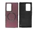 Hoesje Geschikt voor de Samsung Galaxy S22 Ultra - Schokbestendige Telefoonhoesje Geschikt voor MagSafe - Bordeaux Rood