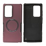 BAOHU Schokbestendige Telefoonhoesje met MagSafe Samsung Galaxy S22 Ultra - Bordeaux Rood