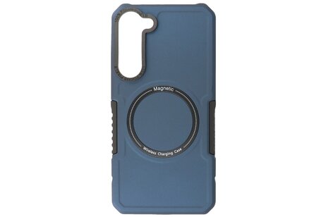 BAOHU Hoesje Geschikt voor de Samsung Galaxy S23 - Schokbestendige Telefoonhoesje Geschikt voor MagSafe - Navy