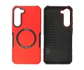 BAOHU Hoesje Geschikt voor de Samsung Galaxy S23 - Schokbestendige Telefoonhoesje Geschikt voor MagSafe - Rood