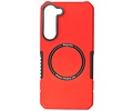 BAOHU Hoesje Geschikt voor de Samsung Galaxy S23 - Schokbestendige Telefoonhoesje Geschikt voor MagSafe - Rood