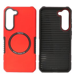BAOHU Schokbestendige Telefoonhoesje met MagSafe Samsung Galaxy S23 Plus - Rood