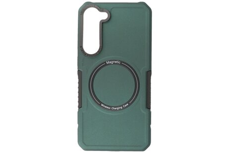 BAOHU Hoesje Geschikt voor de Samsung Galaxy S23 Plus - Schokbestendige Telefoonhoesje Geschikt voor MagSafe - Donker Groen