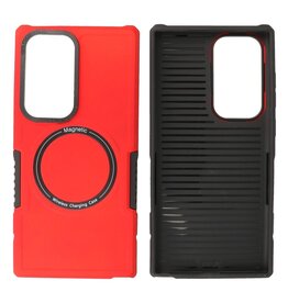 BAOHU Schokbestendige Telefoonhoesje met MagSafe Samsung Galaxy S23 Ultra - Rood