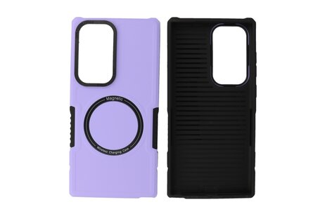 BAOHU Hoesje Geschikt voor de Samsung Galaxy S23 Ultra - Schokbestendige Telefoonhoesje Geschikt voor MagSafe - Purple