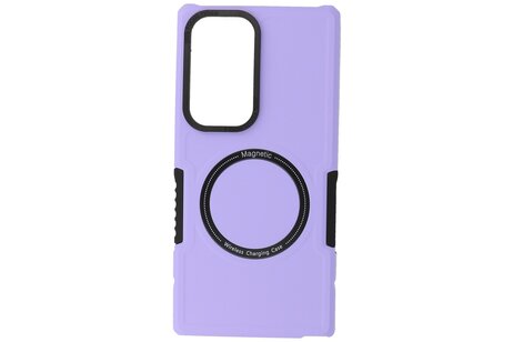 BAOHU Hoesje Geschikt voor de Samsung Galaxy S23 Ultra - Schokbestendige Telefoonhoesje Geschikt voor MagSafe - Purple