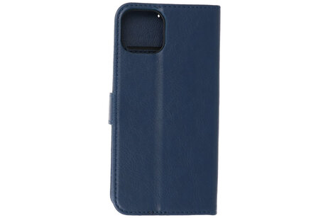 BAOHU Zakelijke Book Case Telefoonhoesje - Portemonnee Hoesje - Geschikt voor iPhone 15 - Navy